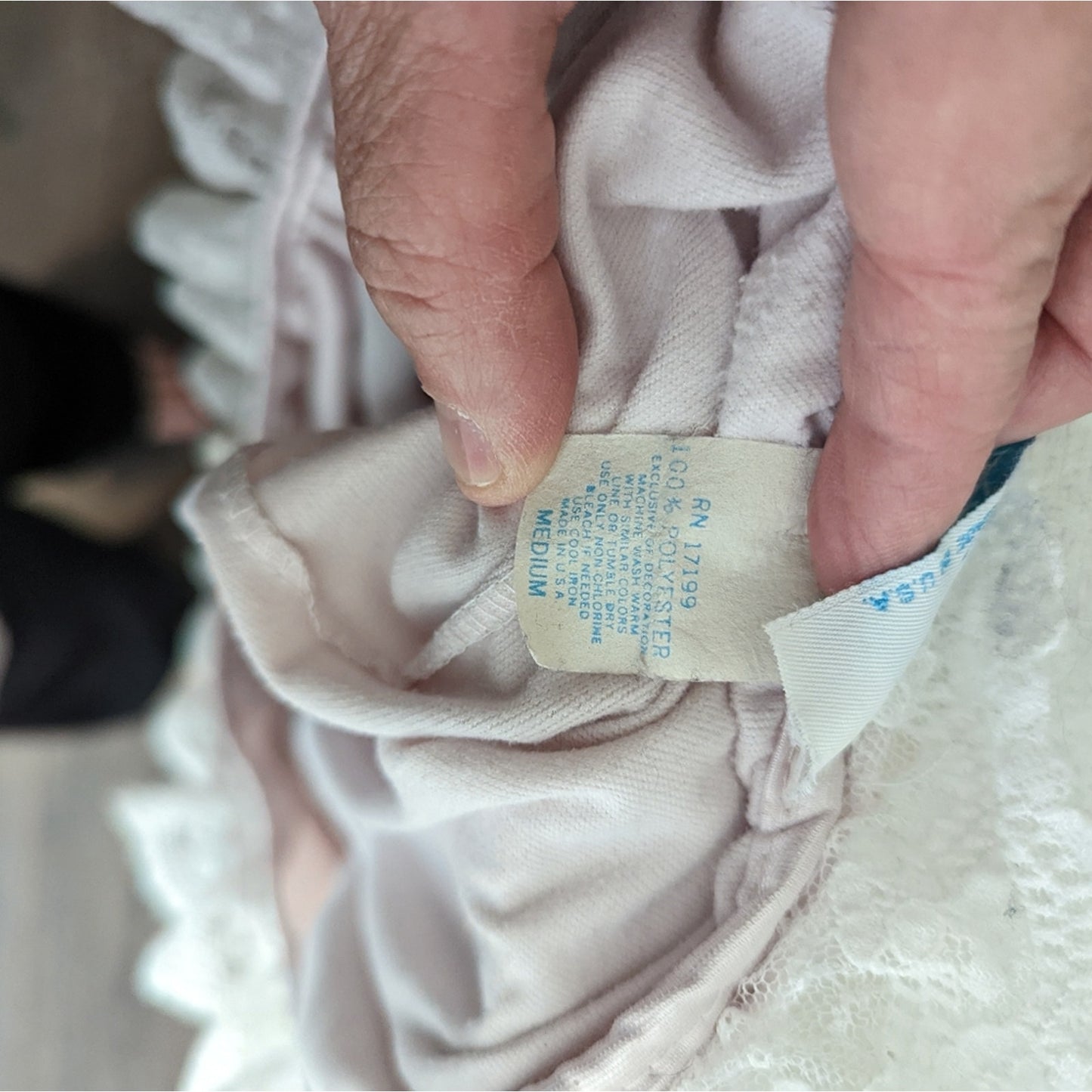 Vintage Cottagecore 80's Pale Pink Silky Lace Nightgown M