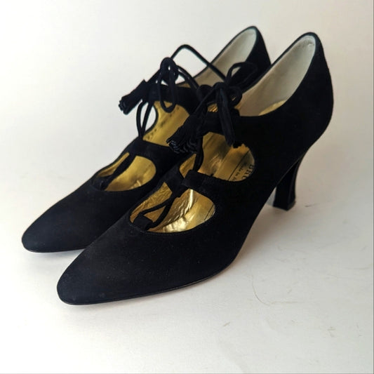 Bruno Magli Tamaia Maglia Black Suede Shoes / 6.5 AAA