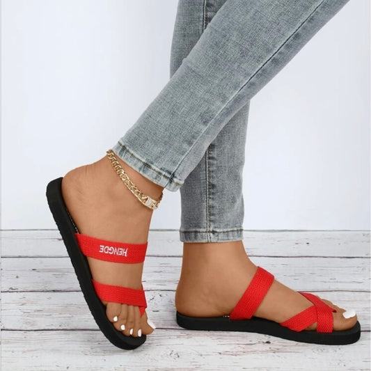 Red Strappy Sandals -7
