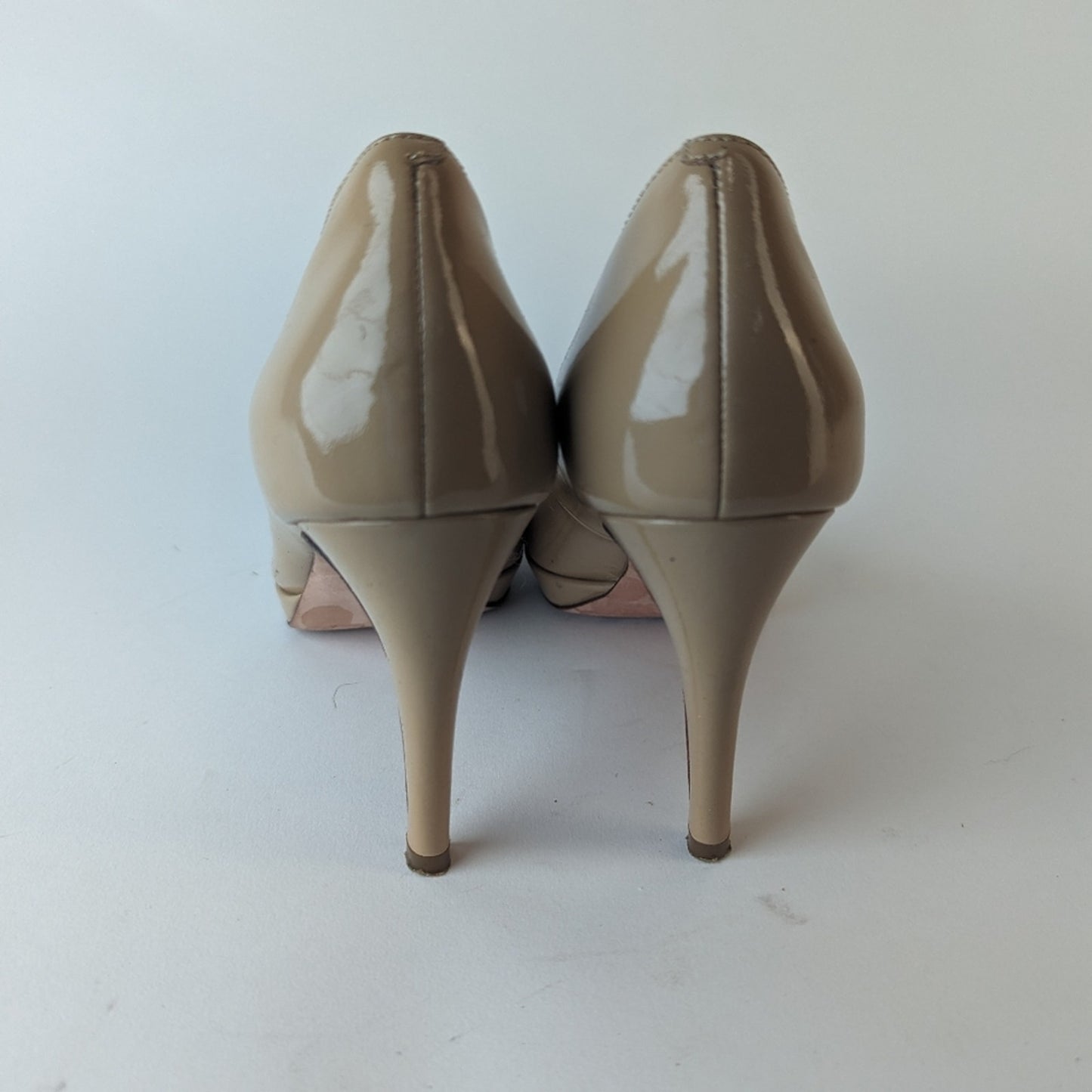Cole Haan x Nike Air Nude Patent Leather Platform Heels / 7