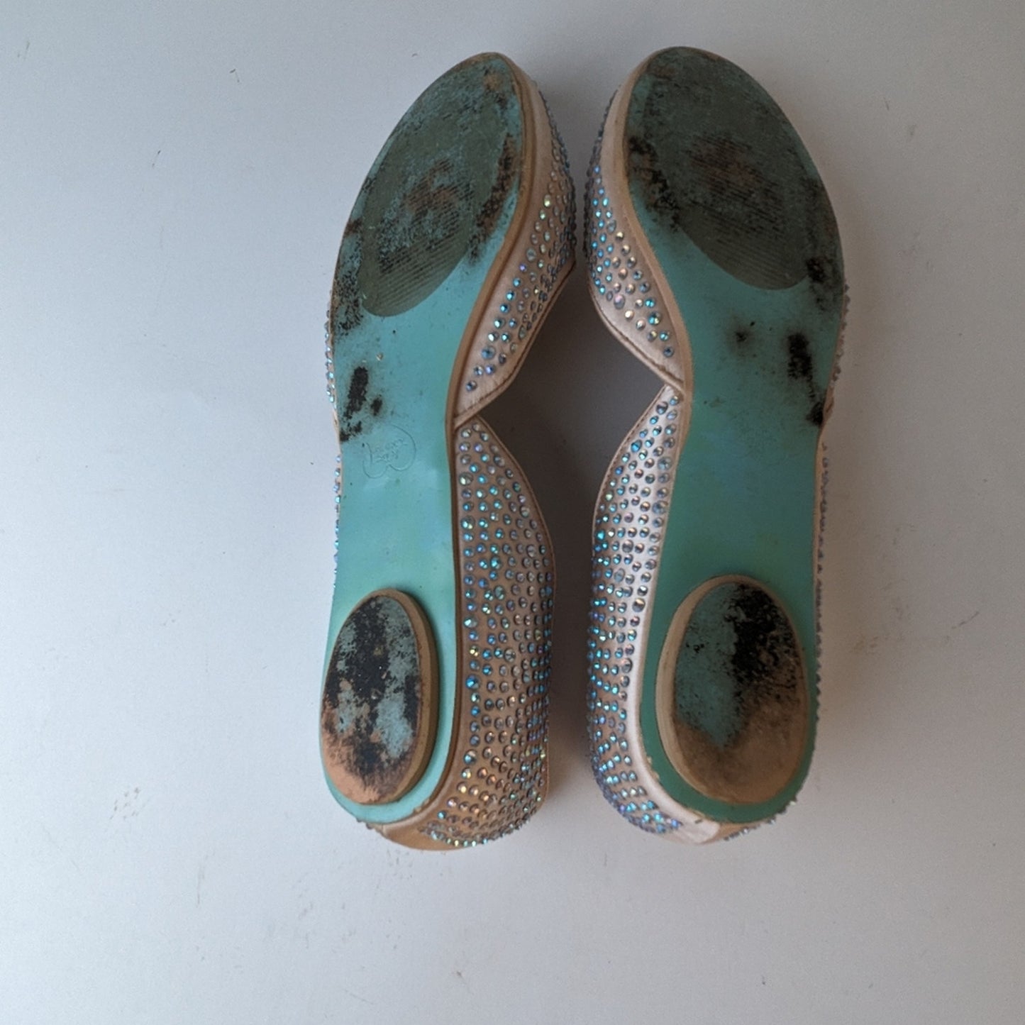 Betsey Johnson Jane Satin Rhinestone Flats / 9