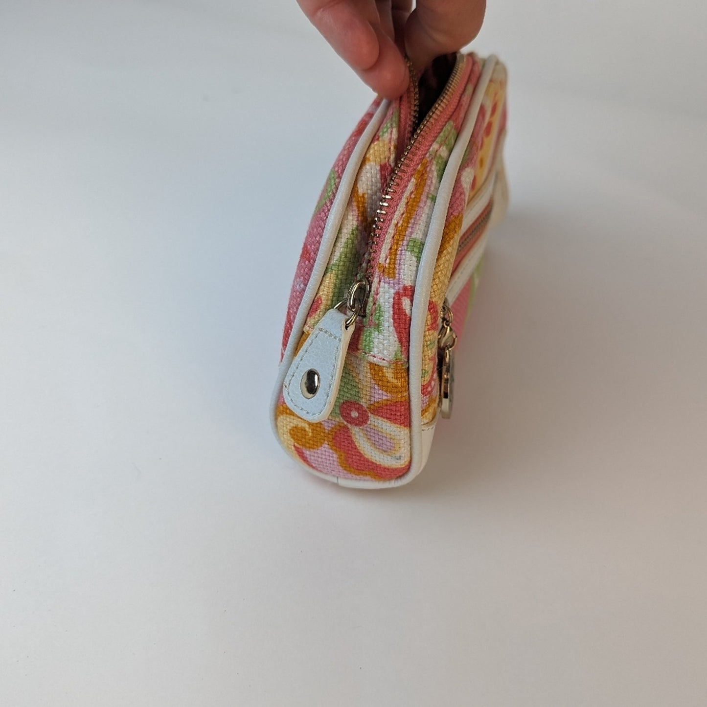 Spartina 449 Floral Linen & Leather Wristlet Bag