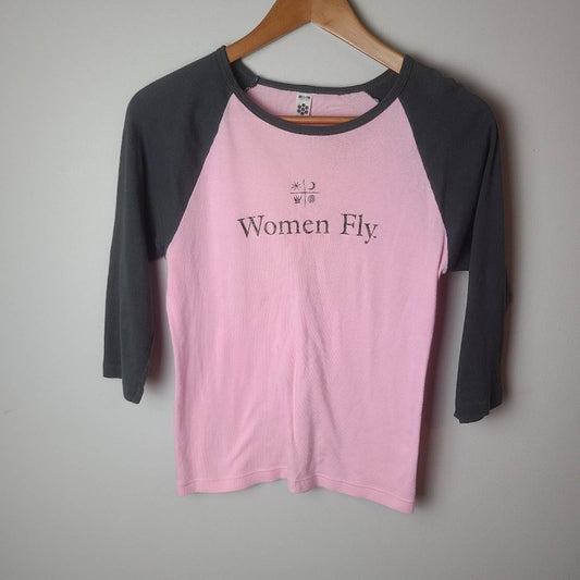 "Women Fly" baseball jersey tee shirt