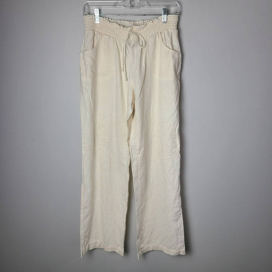 BCX Paperbag Cream Colored Linen Pants