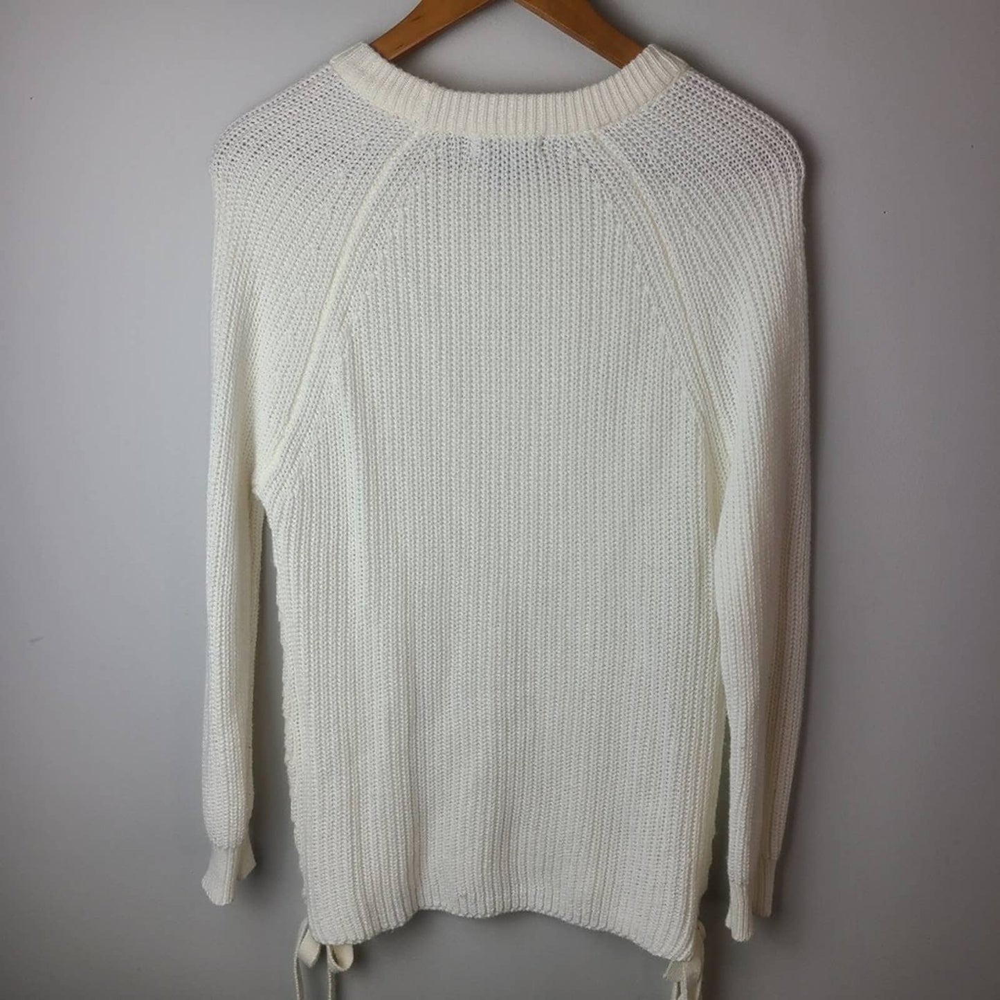 Poof Ribbed Knit Side Weave Sweater